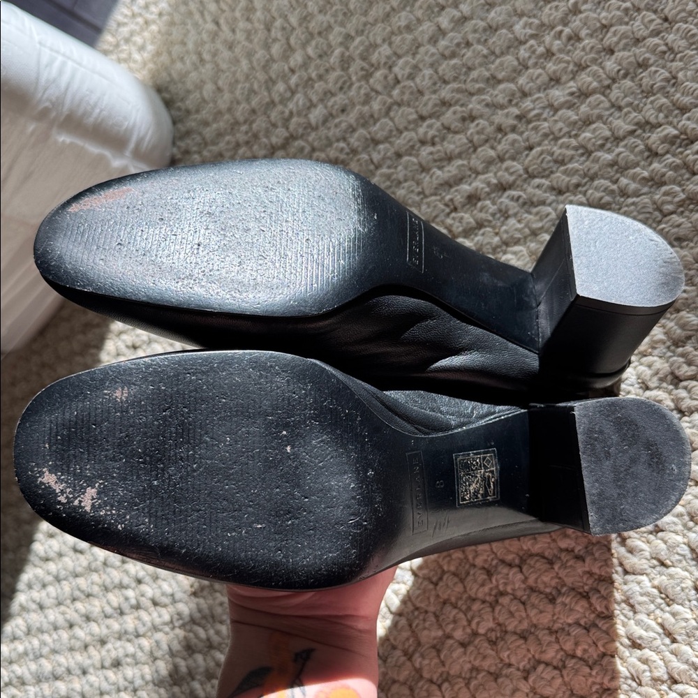 Everlane Black Leather Day Glove Block Heels - Picture 5 of 9
